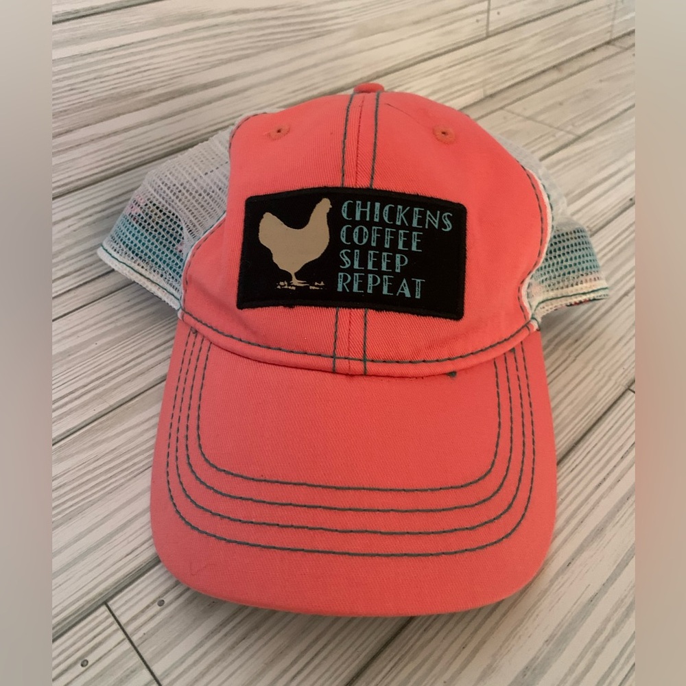 Infinity Coral chicken logo Hat with Fun Patch